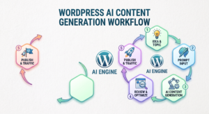 WordPress AI content generation workflow from topic to published post
